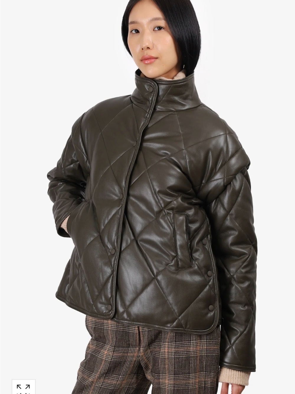 Apparis faux Leather quilted Puffer